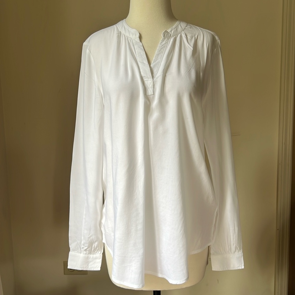 BEACHLUNCHLOUNGE White Spit Neck Long Sleeve Tunic Size S